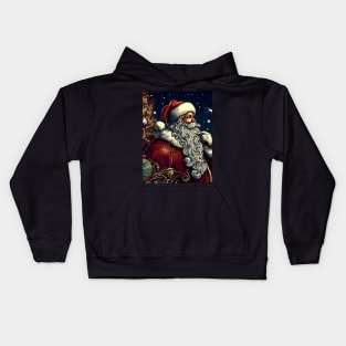 Captivating Christmas: Unleash Cheer with Unique Santa Claus Illustrations! Kids Hoodie